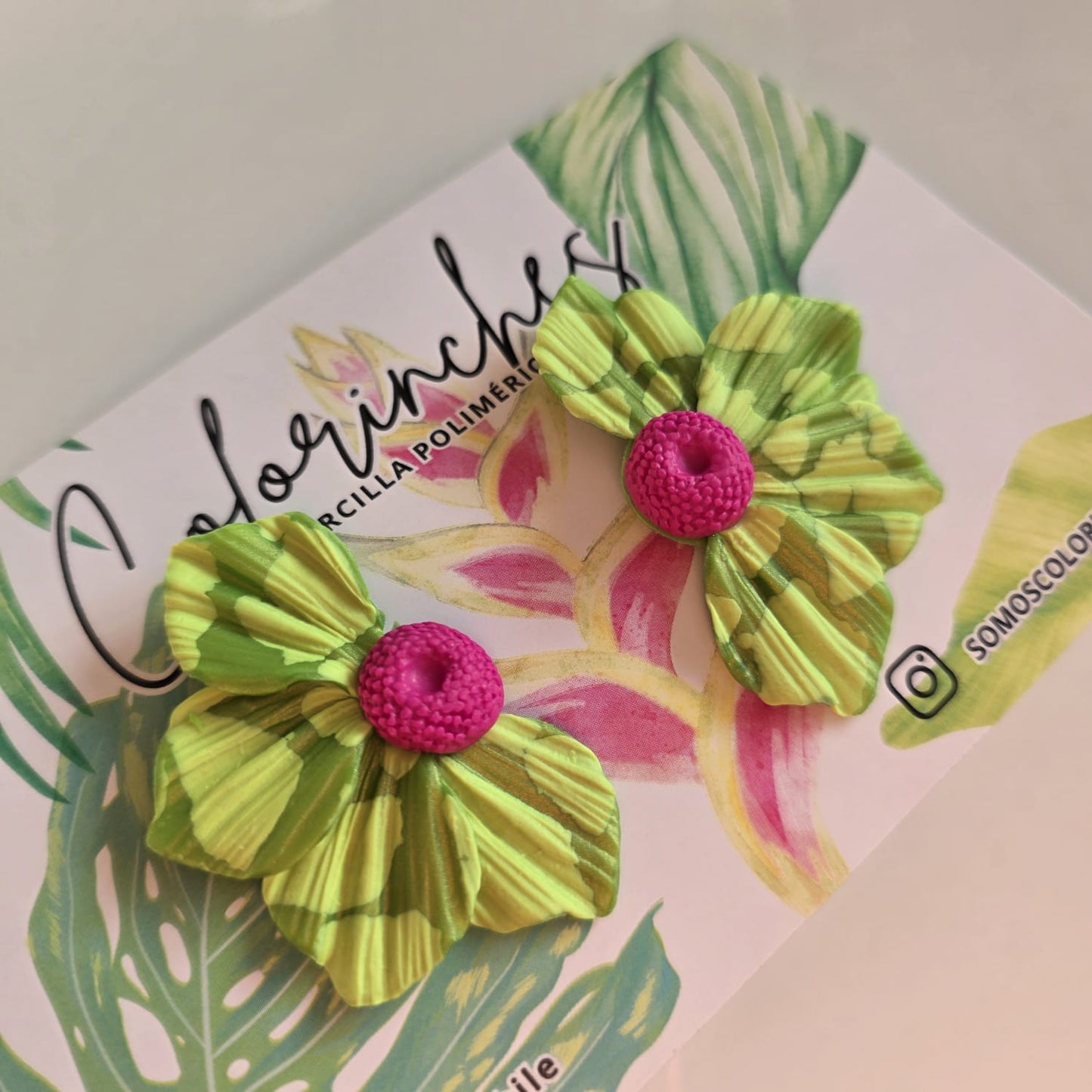 Floripondia L - Verde/Fucsia