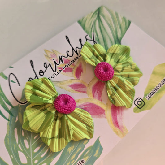 Floripondia M - verde lima/fucsia