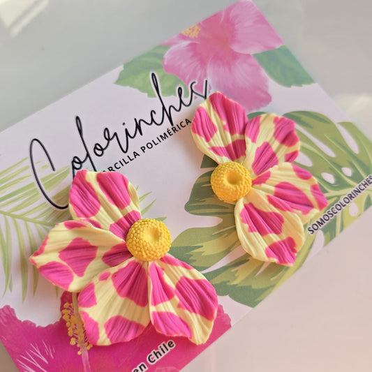 Floripondia L - Amarillo/Fucsia chicle