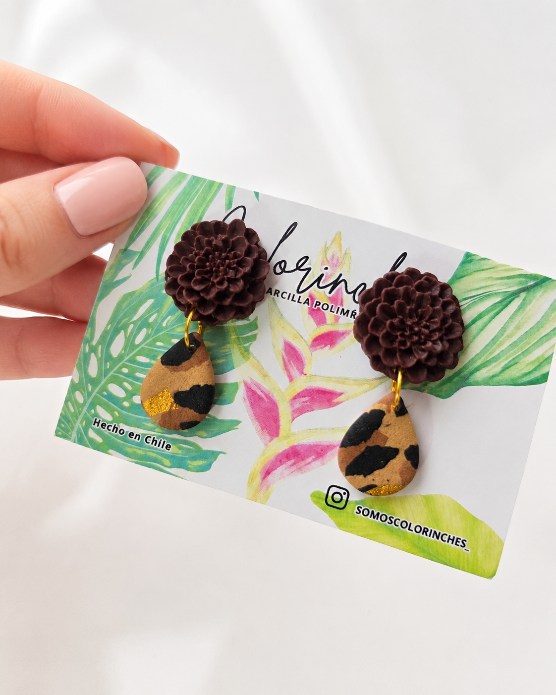 Aro peonia chocolate/leopardo
