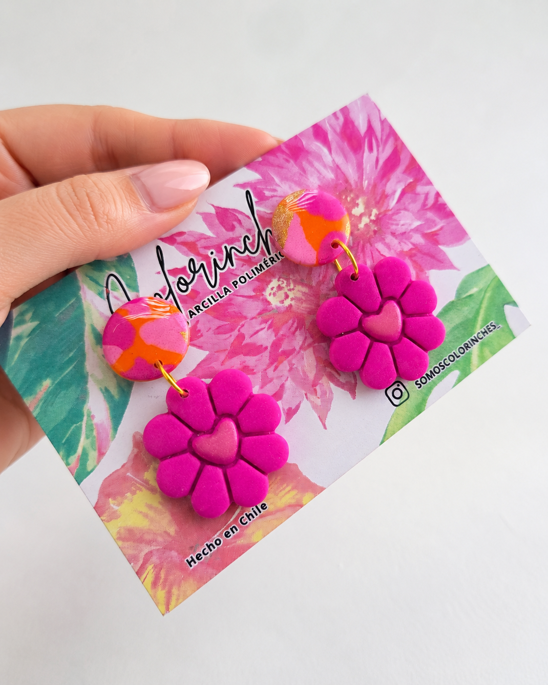 Aro bombón fucsia/naranja