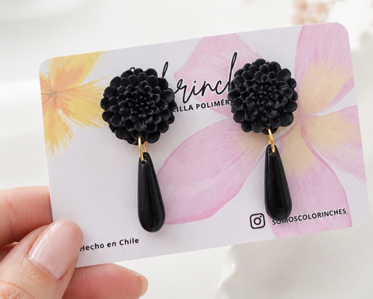 Aros peonias negro